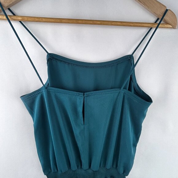 RW&CO Chic Teal Satin One-Piece Jumpsuit - X-Small XS - Picture 5 of 11